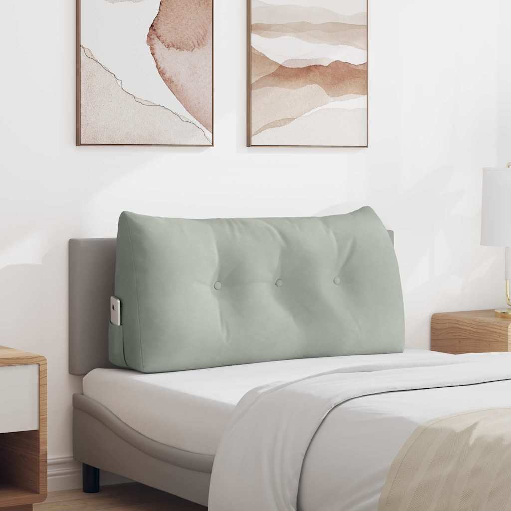 Μαξιλάρι Πλάτης Ανοιχτό γκρι 100 x 24 x 50 εκ Βελούδο