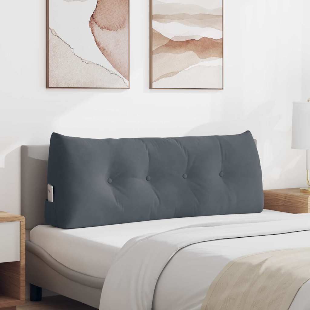 Μαξιλάρι Πλάτης Σκούρο Γκρι 120 x 24 x 50 εκ Βελούδο