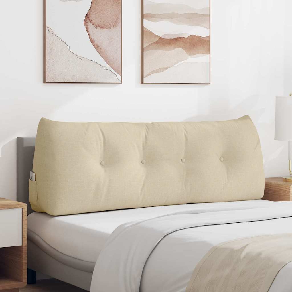 Μαξιλάρι Πλάτης Κρεμ 140 x 24 x 50 εκ ύφασμα - Pakobazaar