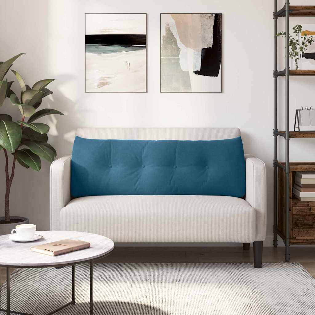 Μαξιλάρι Πλάτης Μπλε 140 x 24 x 50 εκ Βελούδο