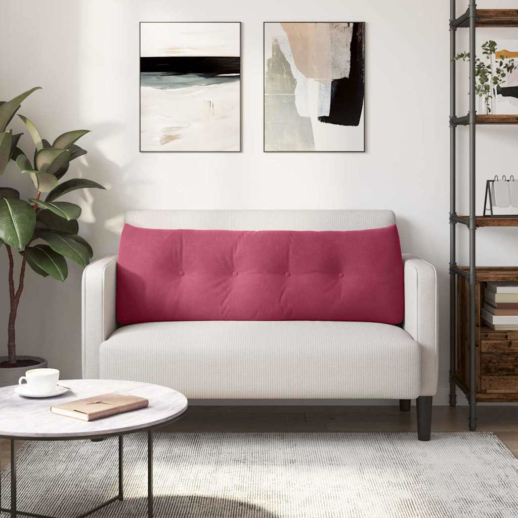 Μαξιλάρι Πλάτης Κόκκινο 140 x 24 x 50 εκ Βελούδο