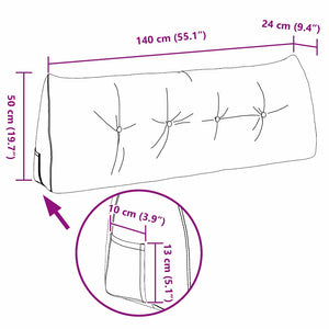 Μαξιλάρι Πλάτης Κρεμ 140 x 24 x 50 εκ Βελούδο