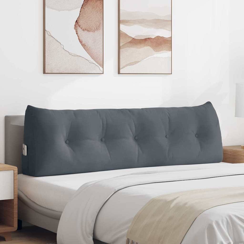 Μαξιλάρι Πλάτης Σκούρο Γκρι 160 x 24 x 50 εκ Βελούδο - Pakobazaar