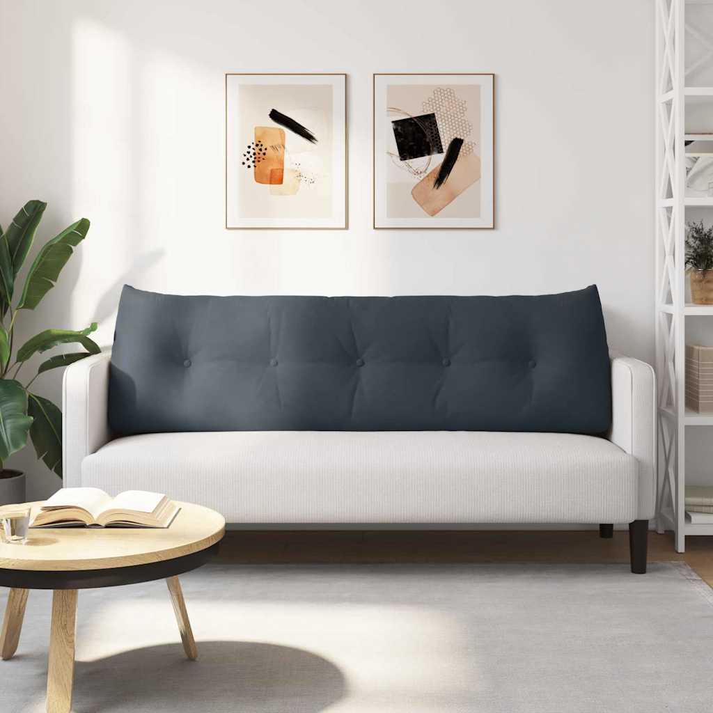 Μαξιλάρι Πλάτης Σκούρο Γκρι 160 x 24 x 50 εκ Βελούδο - Pakobazaar