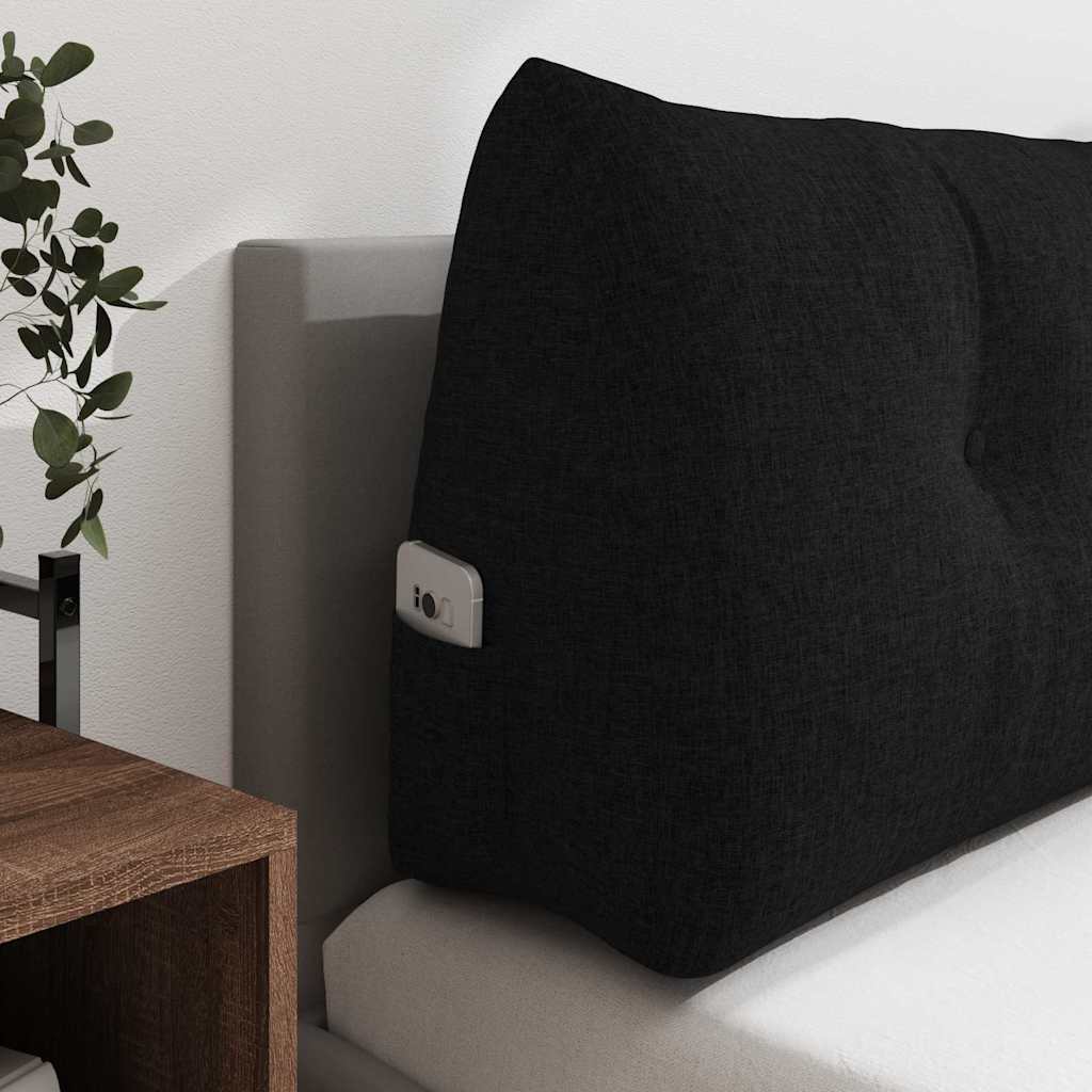 Μαξιλάρι Πλάτης Μαύρο 180 x 24 x 50 εκ ύφασμα - Pakobazaar