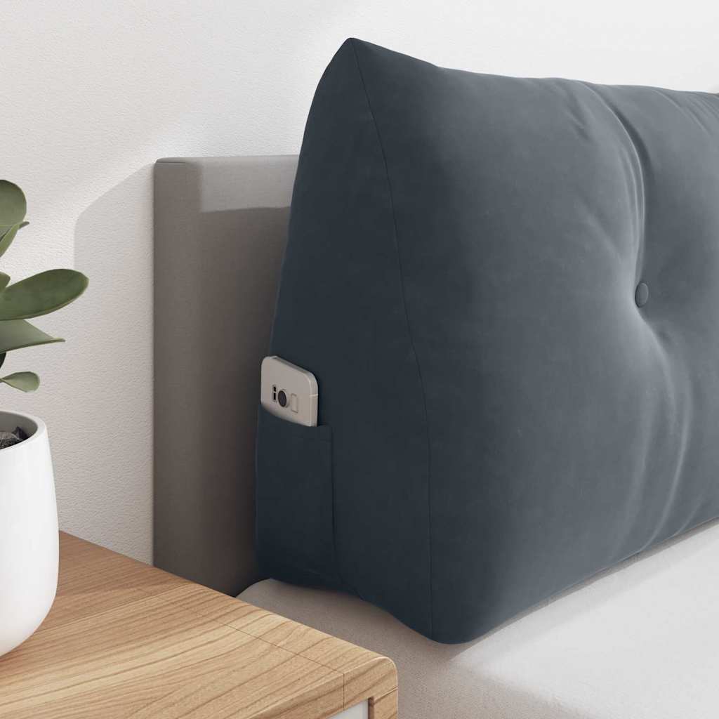 Μαξιλάρι Πλάτης Σκούρο Γκρι 180 x 24 x 50 εκ Βελούδο - Pakobazaar