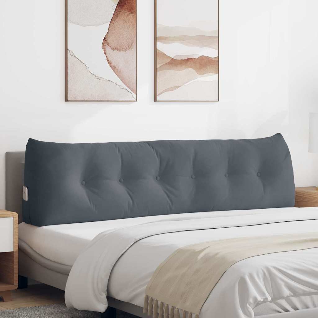 Μαξιλάρι Πλάτης Σκούρο Γκρι 180 x 24 x 50 εκ Βελούδο - Pakobazaar