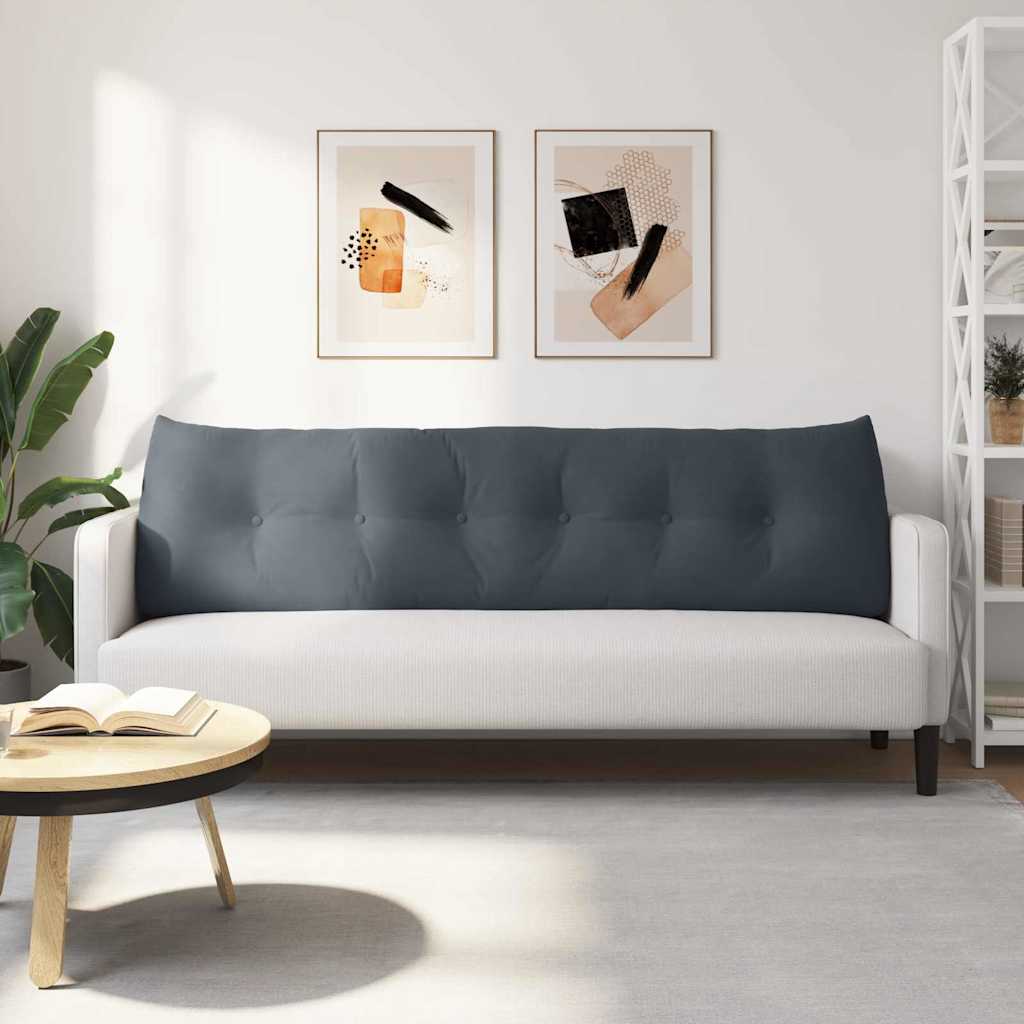 Μαξιλάρι Πλάτης Σκούρο Γκρι 180 x 24 x 50 εκ Βελούδο - Pakobazaar