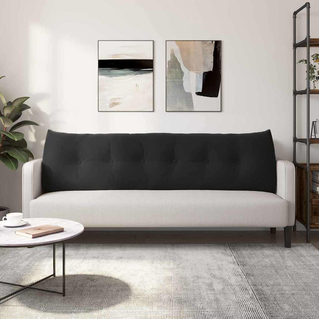 Μαξιλάρι Πλάτης Μαύρο 180 x 24 x 50 εκ Βελούδο