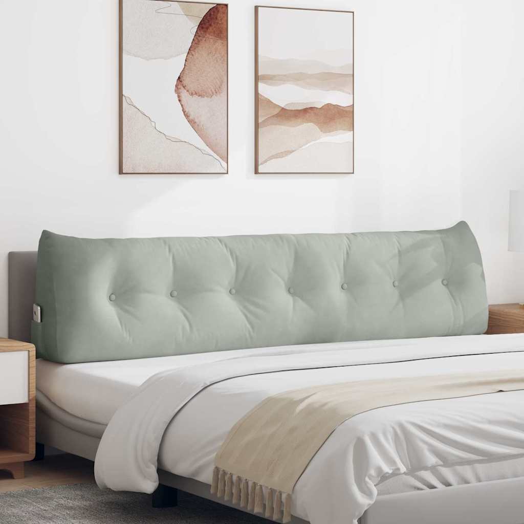 Μαξιλάρι Πλάτης Ανοιχτό γκρι 200 x 24 x 50 εκ Βελούδο - Pakobazaar