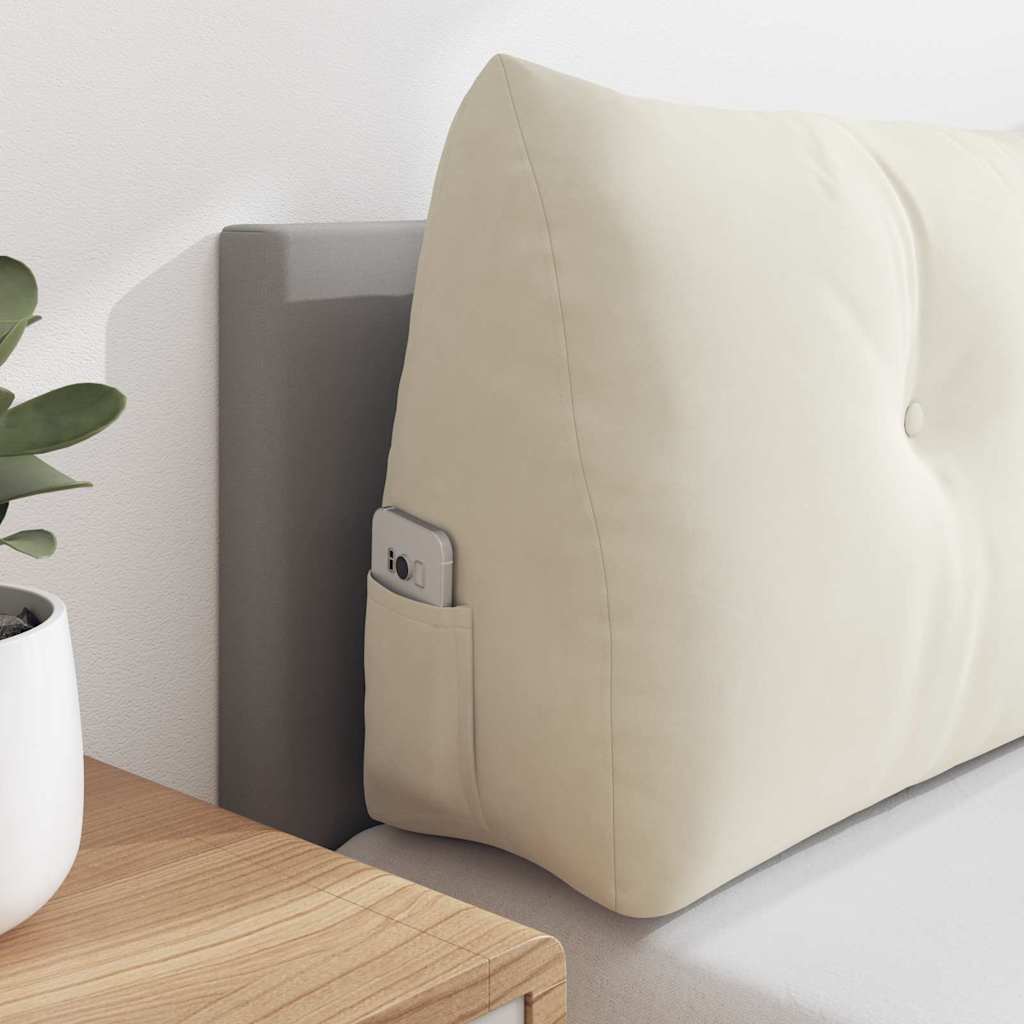 Μαξιλάρι Πλάτης Κρεμ 200 x 24 x 50 εκ Βελούδο - Pakobazaar