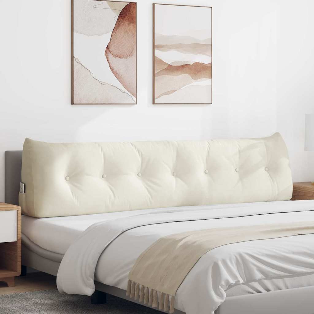 Μαξιλάρι Πλάτης Κρεμ 200 x 24 x 50 εκ Βελούδο - Pakobazaar