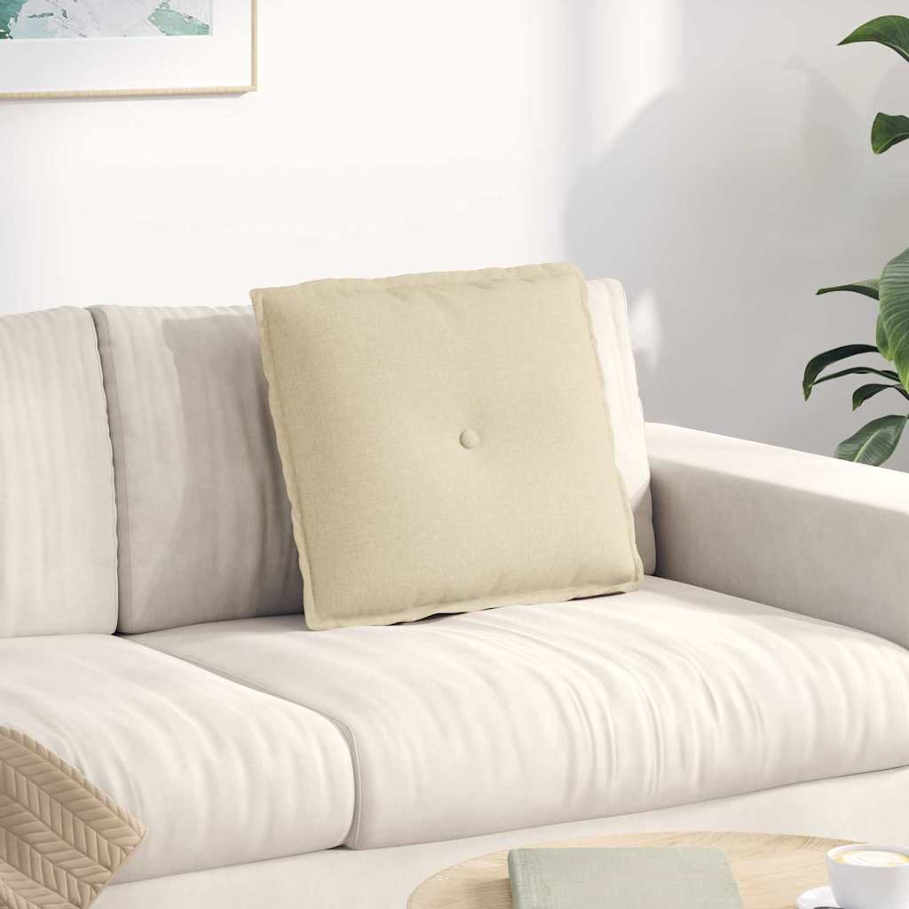 Μαξιλάρι Πλάτης Κρεμ 50 x 19 x 45 εκ ύφασμα