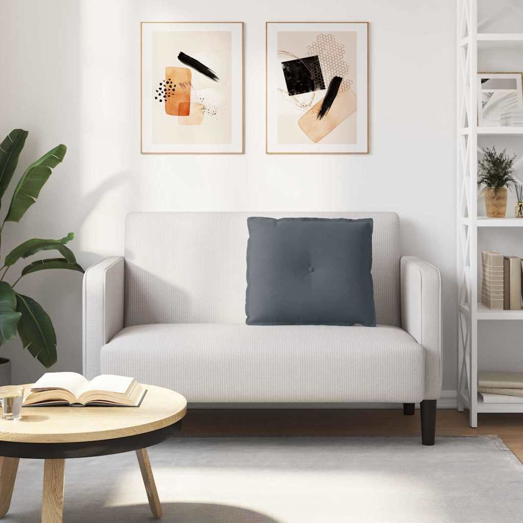Μαξιλάρι Πλάτης Σκούρο Γκρι 60 x 50 cm Υφασμάτινο Κορντουρά