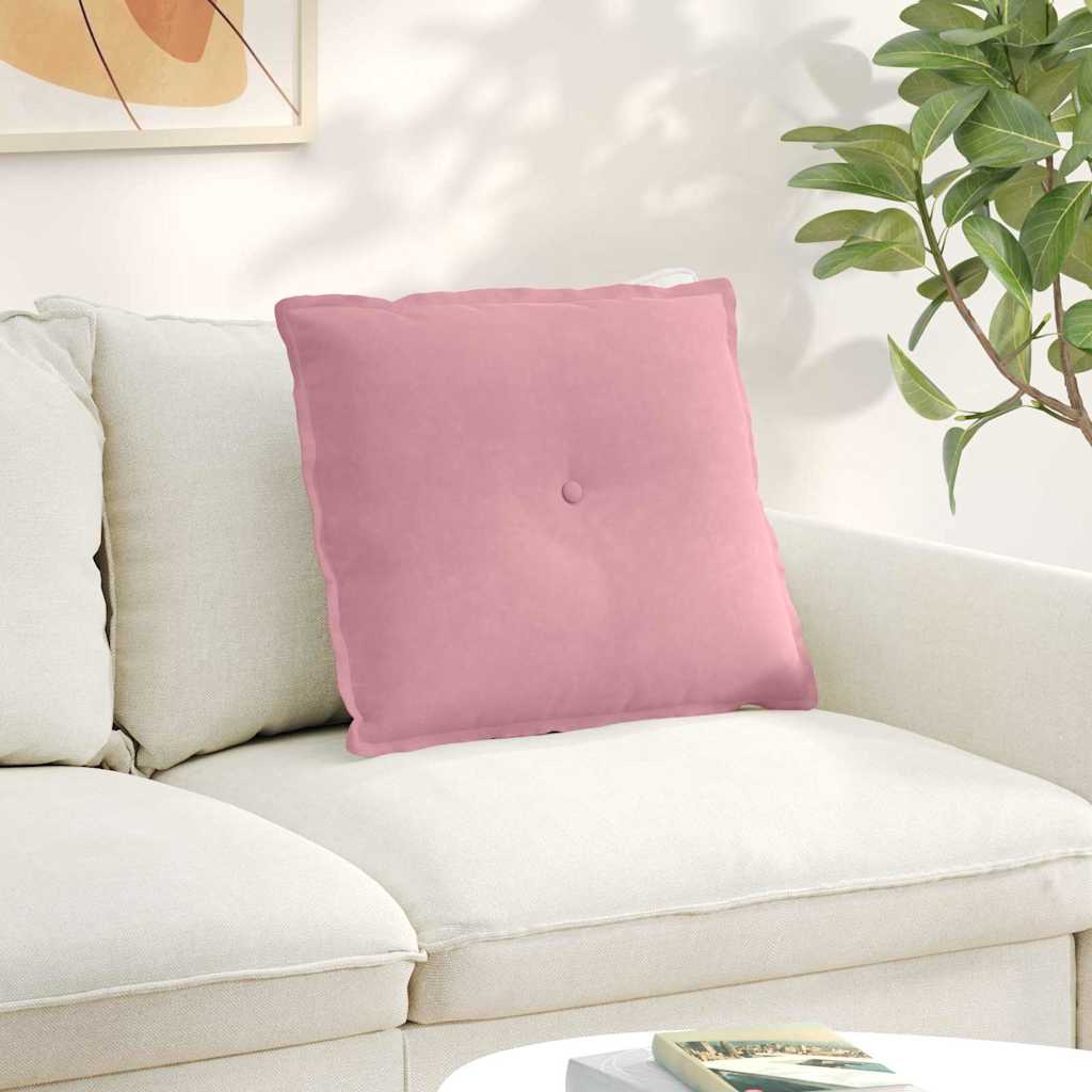 Μαξιλάρι Πλάτης Ροζ 60 x 50 cm Υφασμάτινο Κορντουρά