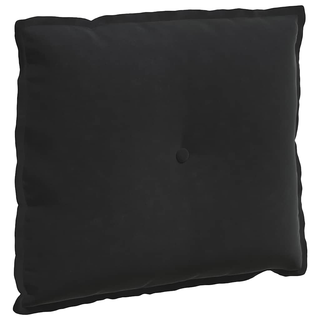 Μαξιλάρι Πλάτης Μαύρο 60 x 50 cm Υφασμάτινο Κορντουρά