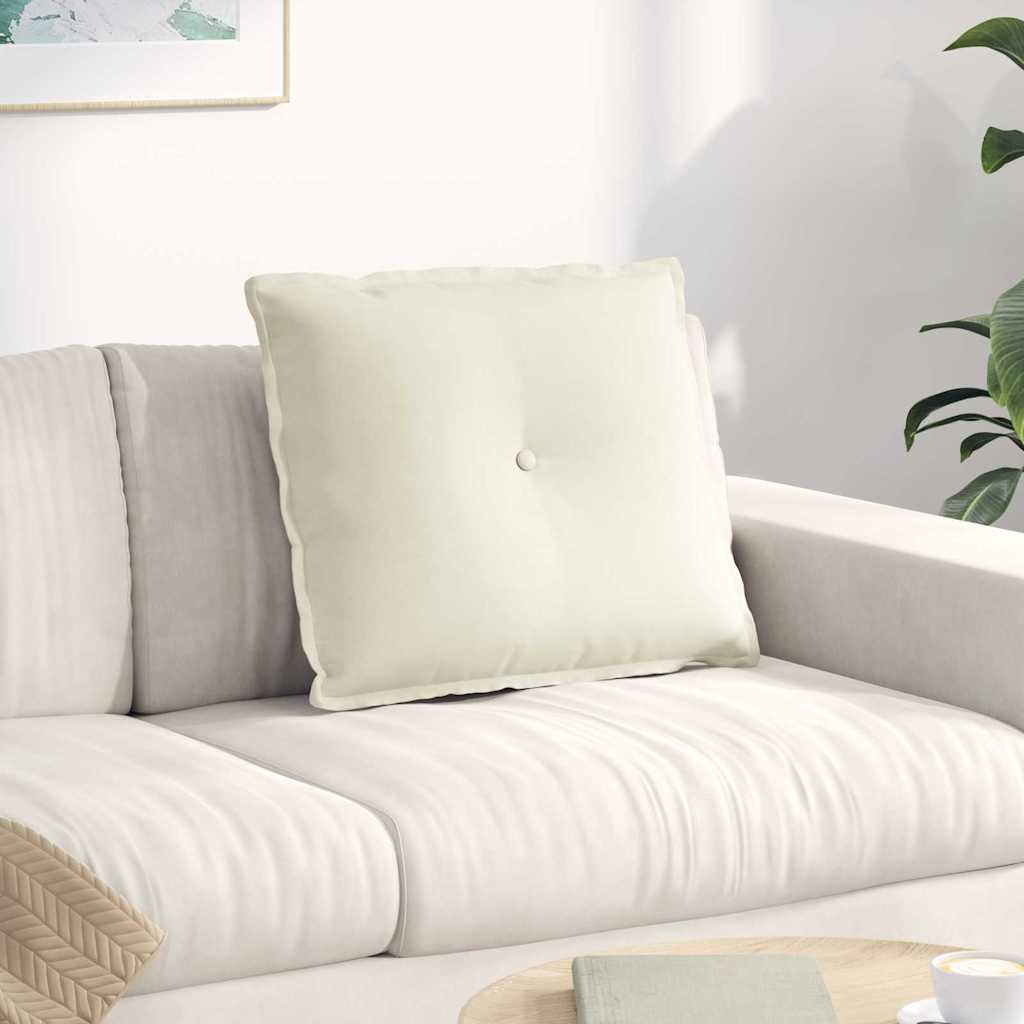 Μαξιλάρι Πλάτης Κρεμ 60 x 50 cm Υφασμάτινο Κορντουρά