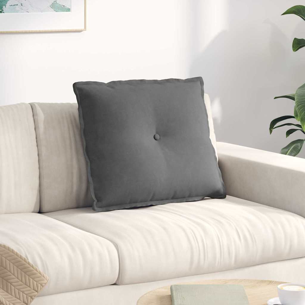 Μαξιλάρι Πλάτης Σκούρο Γκρι 60 x 50 cm Ύφασμα Μικροΐνας