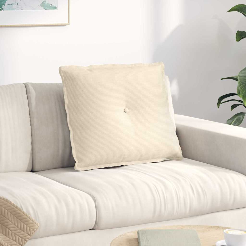Μαξιλάρι Πλάτης Κρεμ 60 x 50 cm Υφασμάτινο Κορντουρά