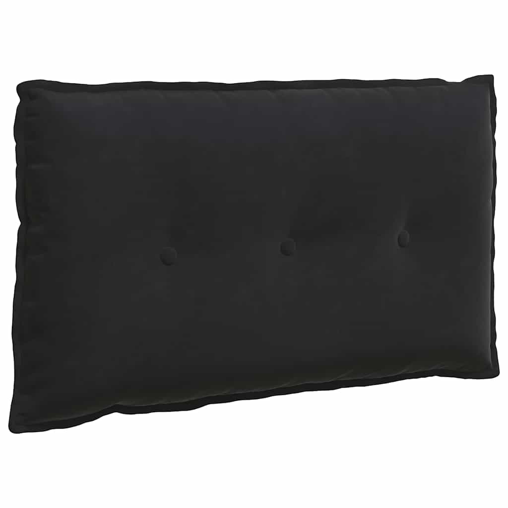 Μαξιλάρι Πλάτης Μαύρο 80 x 50 cm Υφασμάτινο Κορντουρά