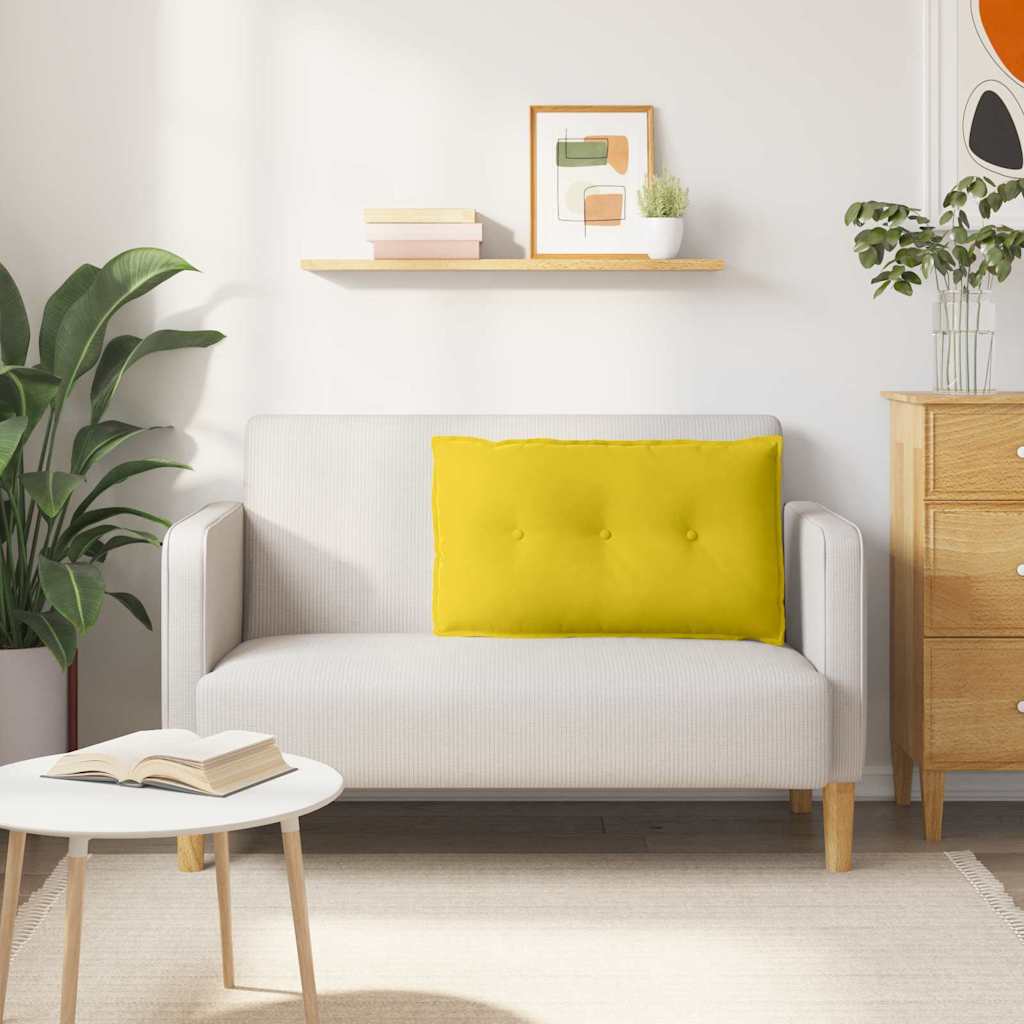 Μαξιλάρι Πλάτης Κίτρινο 80 x 50 cm Υφασμάτινο Κορντουρά