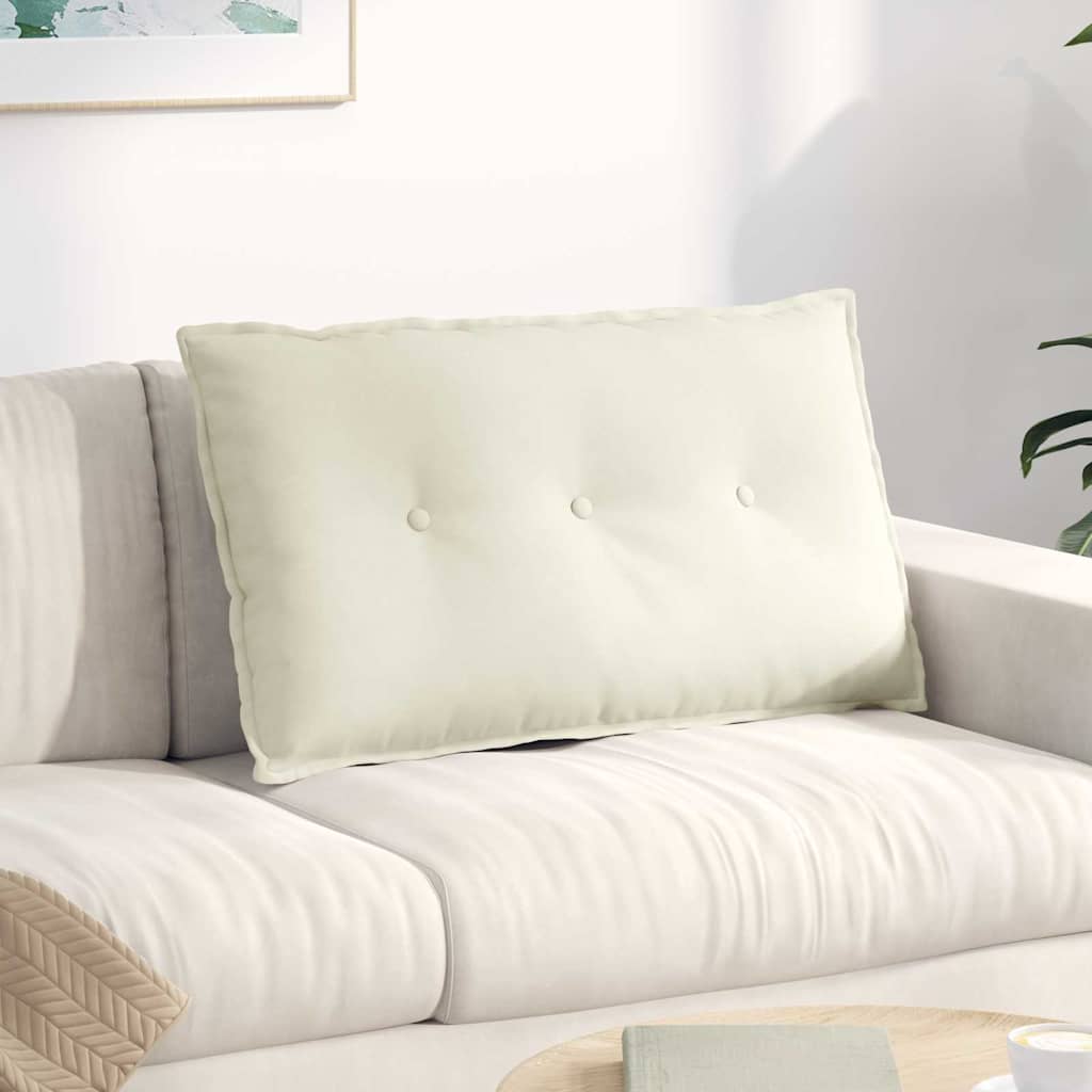 Μαξιλάρι Πλάτης Κρεμ 80 x 50 cm Υφασμάτινο Κορντουρά