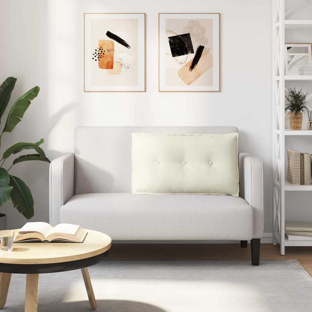 Μαξιλάρι Πλάτης Κρεμ 80 x 50 cm Υφασμάτινο Κορντουρά