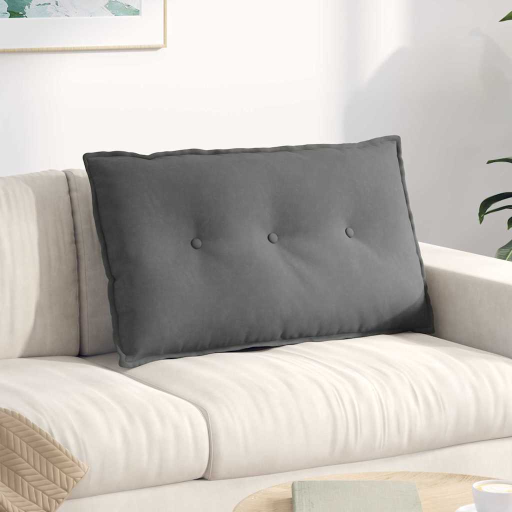 Μαξιλάρι Πλάτης Σκούρο Γκρι 80 x 50 cm Ύφασμα Μικροΐνας