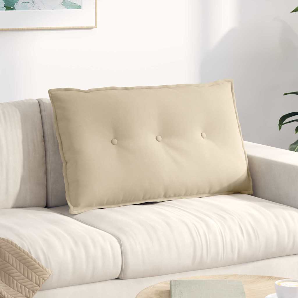 Μαξιλάρι Πλάτης Κρεμ 80 x 50 cm Ύφασμα Μικροΐνας