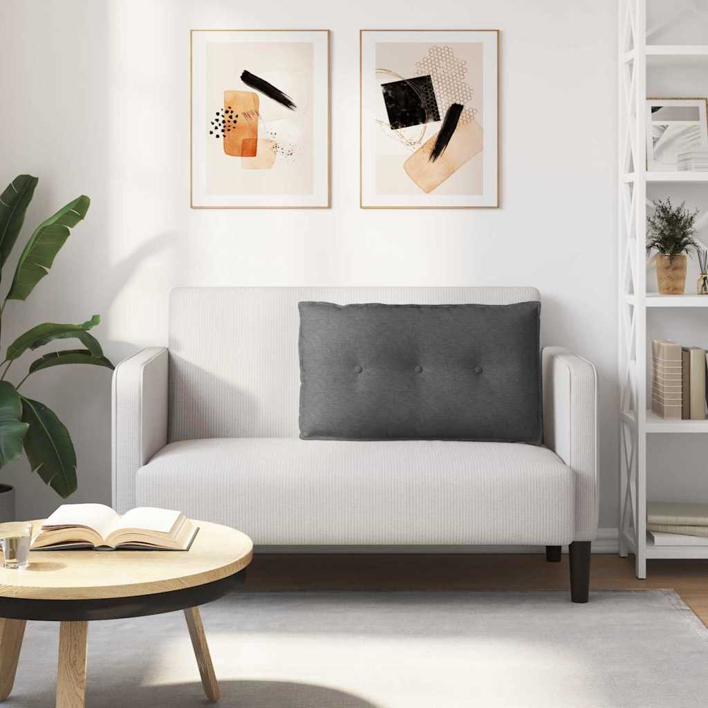 Μαξιλάρι Πλάτης Σκούρο Γκρι 80 x 50 cm Υφασμάτινο Κορντουρά