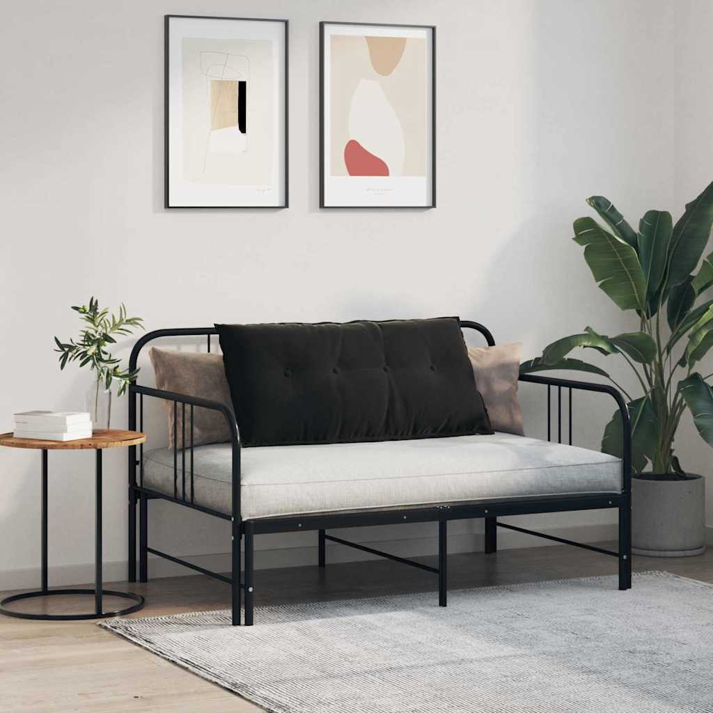 Μαξιλάρι Πλάτης Μαύρο 100 x 50 cm Υφασμάτινο Κορντουρά