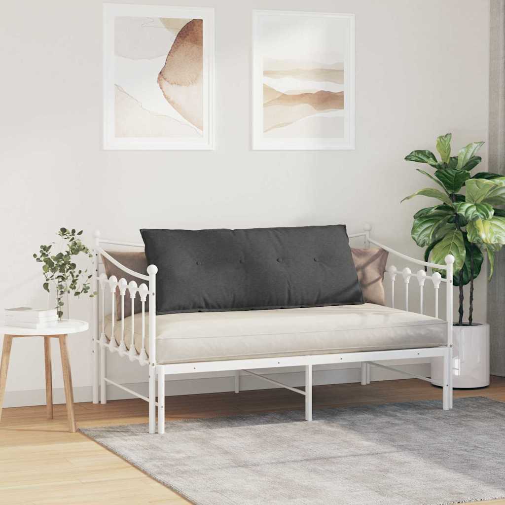 Μαξιλάρι Πλάτης Σκούρο Γκρι 120 x 50 cm Υφασμάτινο Κορντουρά