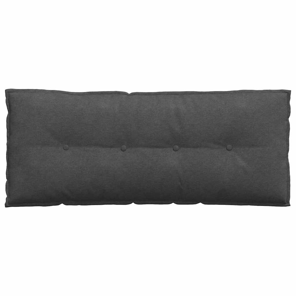 Μαξιλάρι Πλάτης Σκούρο Γκρι 120 x 50 cm Υφασμάτινο Κορντουρά
