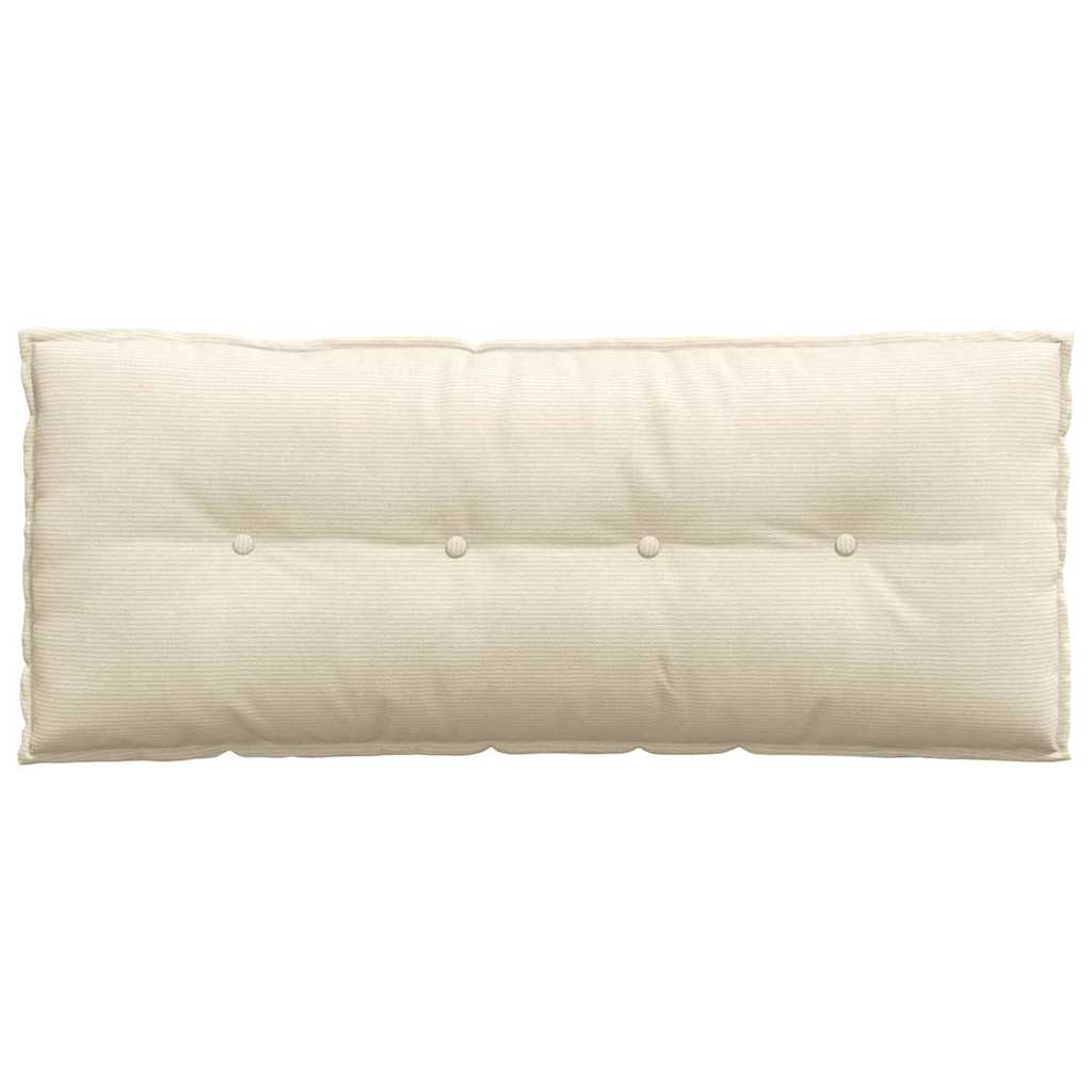 Μαξιλάρι Πλάτης Κρεμ 120 x 50 cm Υφασμάτινο Κορντουρά