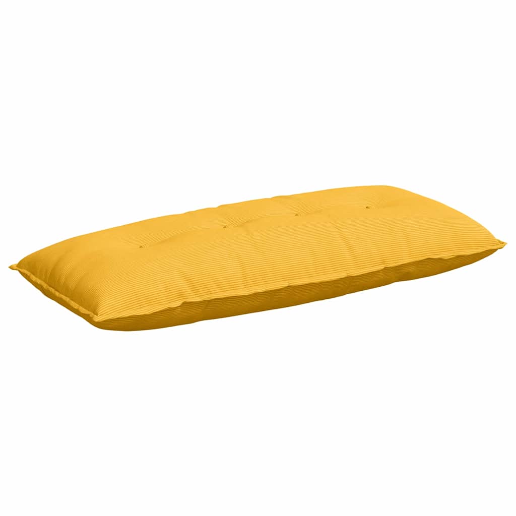 Μαξιλάρι Πλάτης Απαλό Κίτρινο 120 x 50 cm Υφασμάτινο Κορντουρά