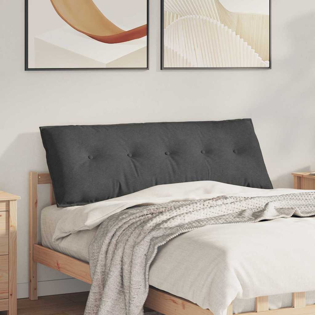 Μαξιλάρι Πλάτης Σκούρο Γκρι 140 x 50 cm Υφασμάτινο Κορντουρά