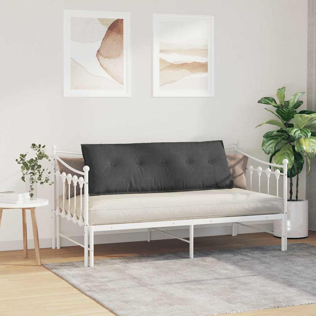 Μαξιλάρι Πλάτης Σκούρο Γκρι 140 x 50 cm Υφασμάτινο Κορντουρά