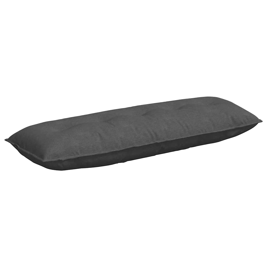 Μαξιλάρι Πλάτης Σκούρο Γκρι 140 x 50 cm Υφασμάτινο Κορντουρά