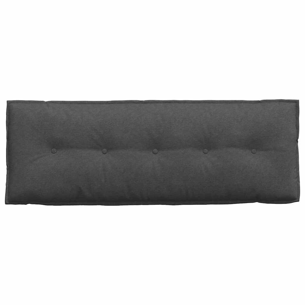Μαξιλάρι Πλάτης Σκούρο Γκρι 140 x 50 cm Υφασμάτινο Κορντουρά