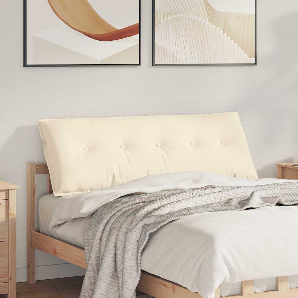 Μαξιλάρι Πλάτης Κρεμ 140 x 50 cm Υφασμάτινο Κορντουρά