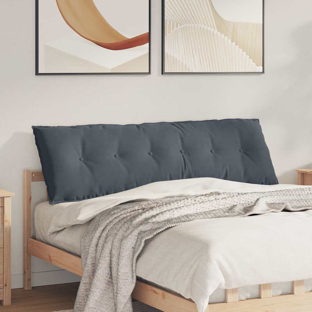 Μαξιλάρι Πλάτης Σκούρο Γκρι 160 x 50 cm Υφασμάτινο Κορντουρά