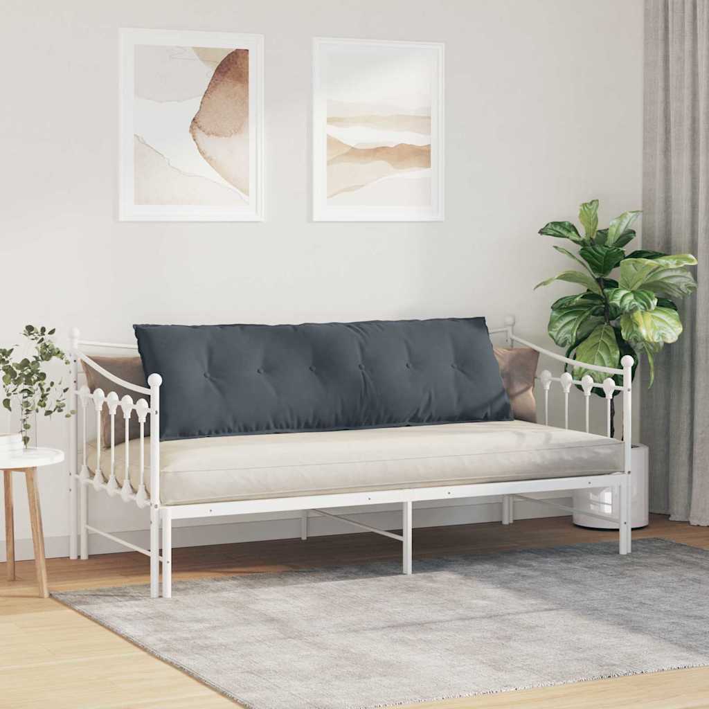 Μαξιλάρι Πλάτης Σκούρο Γκρι 160 x 50 cm Υφασμάτινο Κορντουρά