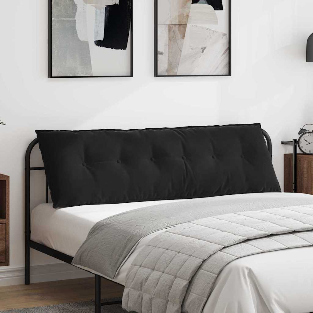 Μαξιλάρι Πλάτης Μαύρο 160 x 50 cm Υφασμάτινο Κορντουρά