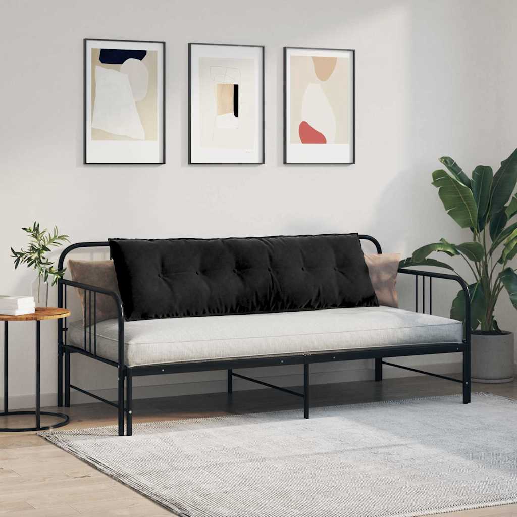 Μαξιλάρι Πλάτης Μαύρο 160 x 50 cm Υφασμάτινο Κορντουρά