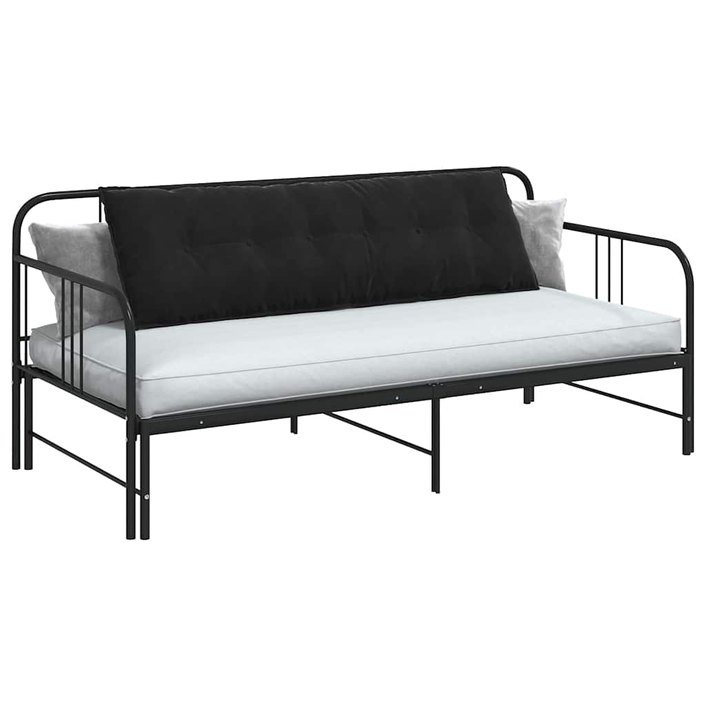Μαξιλάρι Πλάτης Μαύρο 160 x 50 cm Υφασμάτινο Κορντουρά