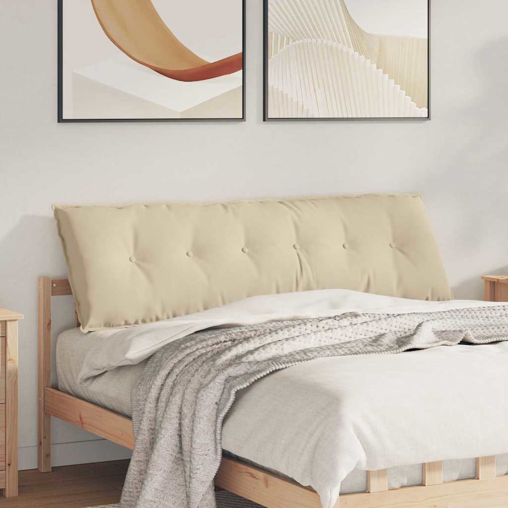 Μαξιλάρι Πλάτης Κρεμ 160 x 50 cm Ύφασμα Μικροΐνας