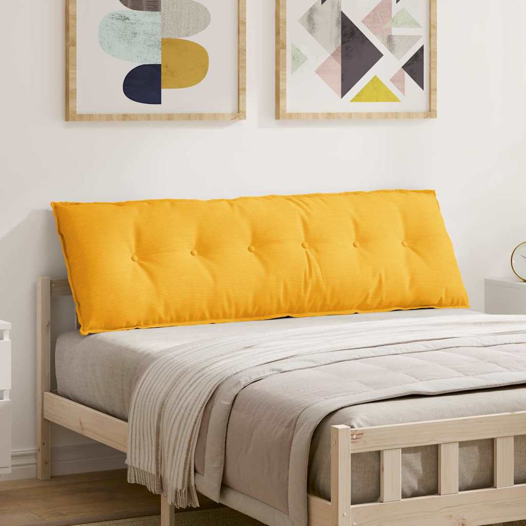 Μαξιλάρι Πλάτης Απαλό Κίτρινο 160 x 50 cm Υφασμάτινο Κορντουρά