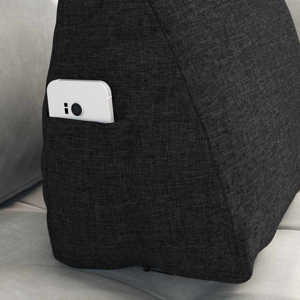 Μαξιλάρι Πλάτης Μαύρο 45 x 20 x 35 εκ. ύφασμα