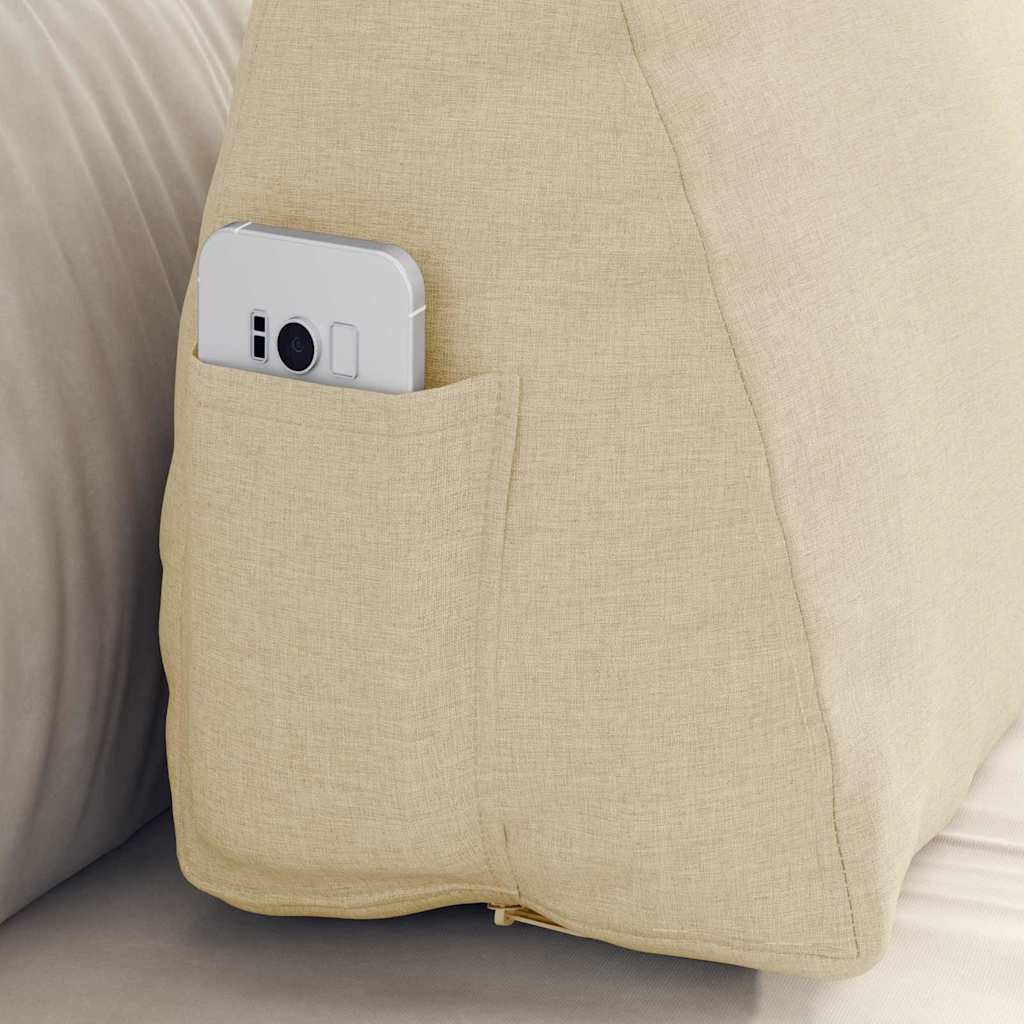 Μαξιλάρι Πλάτης Κρεμ 60 x 20 x 50 εκ. ύφασμα