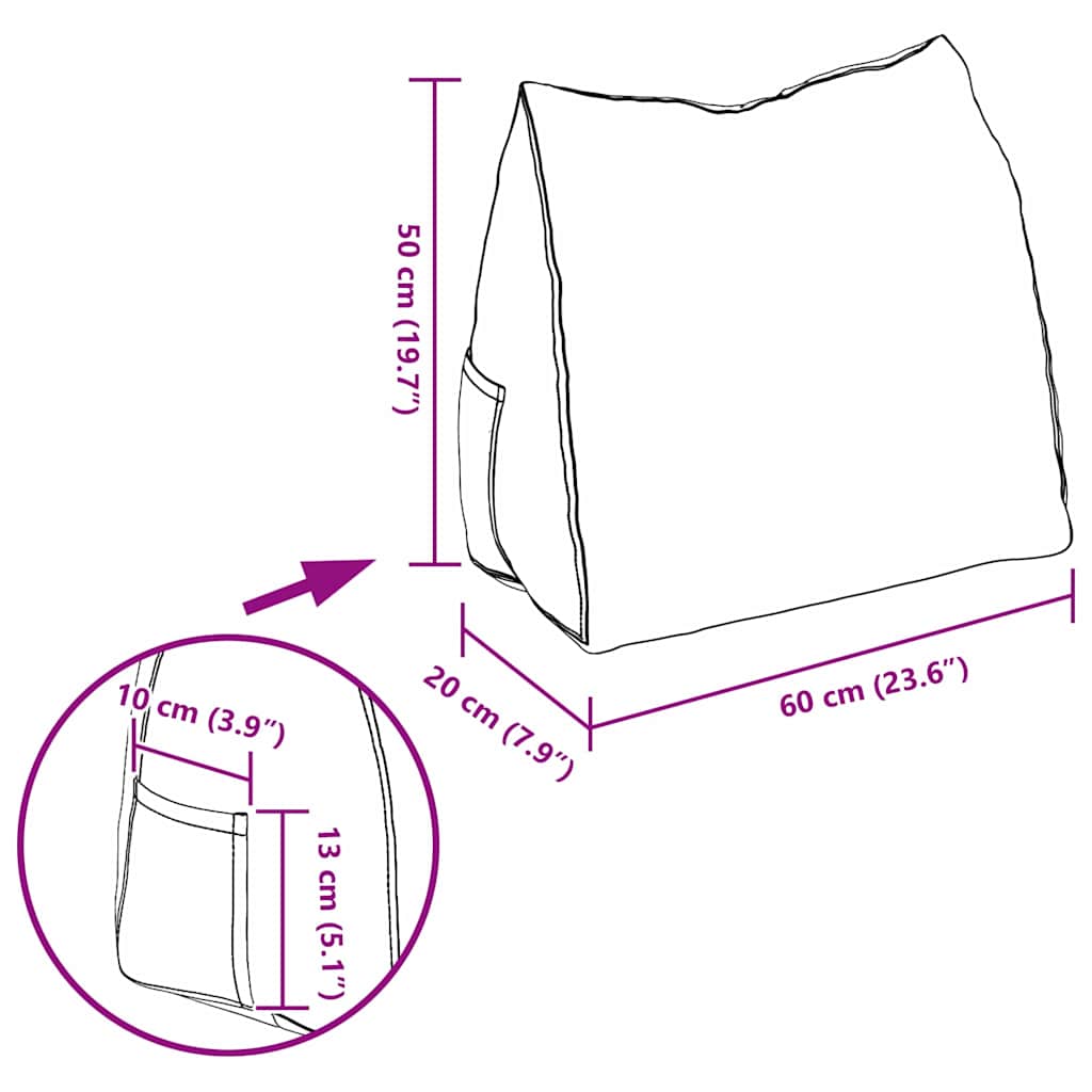 Μαξιλάρι Πλάτης Μπλε 60 x 20 x 50 εκ. ύφασμα - Pakobazaar